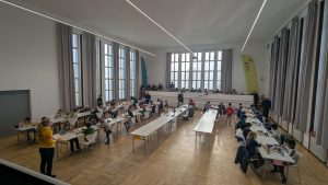 Der Turniersaal zu Beginn der ersten Runde