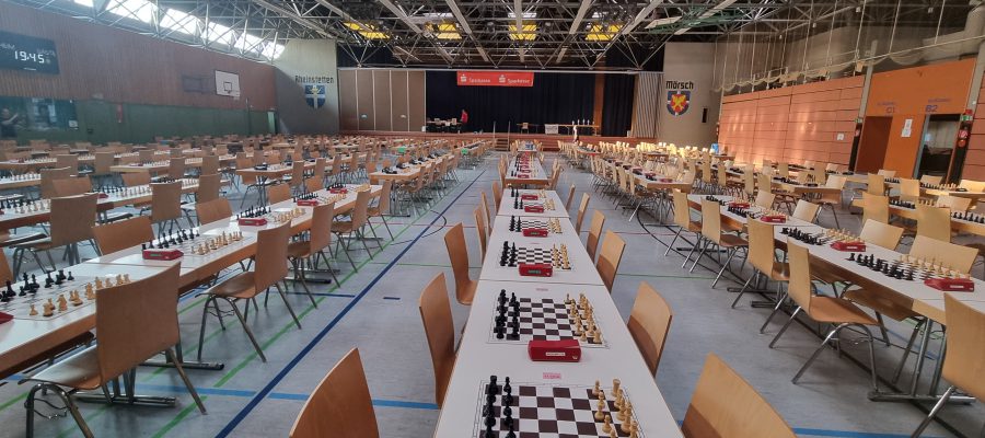 Der aufgebaute Spielsaal in der Keltenhalle